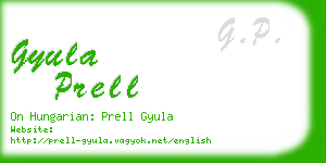 gyula prell business card